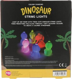 Rackhams Dinosaur String Lights Multicolour LED Lights Battery Operated 2m - 1 - Multi - String Lights - thumbnail 2
