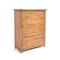 Rackhams Trivento 5 Drawer Chest of Drawers Chrome Knob - Natural - thumbnail 2