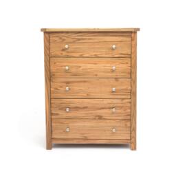 Rackhams Trivento 5 Drawer Chest of Drawers Chrome Knob - Natural