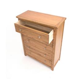 Rackhams Trivento 5 Drawer Chest of Drawers Chrome Knob - Natural - thumbnail 4
