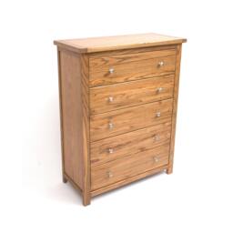 Rackhams Trivento 5 Drawer Chest of Drawers Chrome Knob - Natural - thumbnail 3