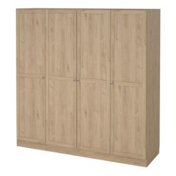 Rackhams Brande Wardrobe with 4 Frame Doors in Jackson Hickory - Brown - Malemine - 1 - thumbnail 3