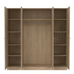 Rackhams Brande Wardrobe with 4 Frame Doors in Jackson Hickory - Brown - Malemine - 1 - thumbnail 6