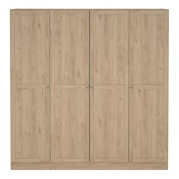 Rackhams Brande Wardrobe with 4 Frame Doors in Jackson Hickory - Brown - Malemine - 1 - thumbnail 2