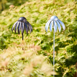 Rackhams Recycled Metal Echinacea Flower Garden Stake Decoration - Black - thumbnail 2