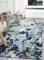Rackhams Tropicana Watercolour Blue Rug – Indoor & Outdoor - 120X170 cm - thumbnail 4