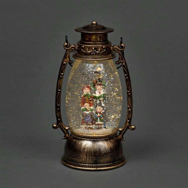 Rackhams 25cm Christmas Lantern Nativity LED Glitter Musical Snow Globe Style Home Decoration - 25CM - Garden - image 1