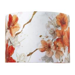 Rackhams Orange and Gold Floral Watercolour Fabric Lamp Shade with Inner Lining - thumbnail 4