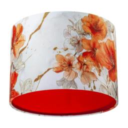 Rackhams Orange and Gold Floral Watercolour Fabric Lamp Shade with Inner Lining - thumbnail 5