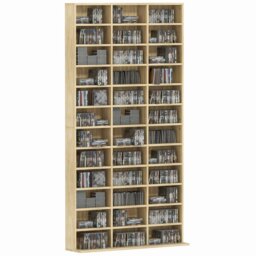Rackhams DVD CD Media Storage Rack, Video Display Unit, Oak Tone - Marble Effect - thumbnail 2