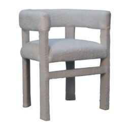 Rackhams Solid Wood White Boucle Occasional Chair - thumbnail 4