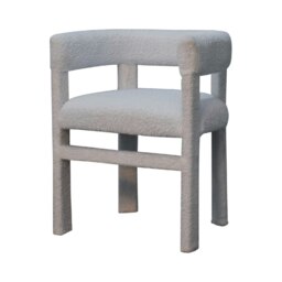 Rackhams Solid Wood White Boucle Occasional Chair - thumbnail 3