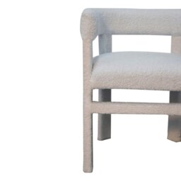 Rackhams Solid Wood White Boucle Occasional Chair - thumbnail 5
