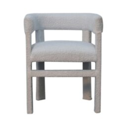 Rackhams Solid Wood White Boucle Occasional Chair - thumbnail 2