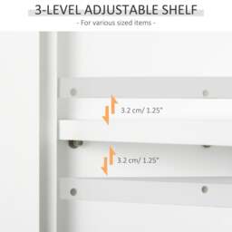 Rackhams Bathroom Wall Cabinet, Medicine Cabinet w/ Adjustable Shelf, White - 1 - MDF, Particle Board - White - thumbnail 5