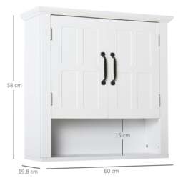 Rackhams Bathroom Wall Cabinet, Medicine Cabinet w/ Adjustable Shelf, White - 1 - MDF, Particle Board - White - thumbnail 3