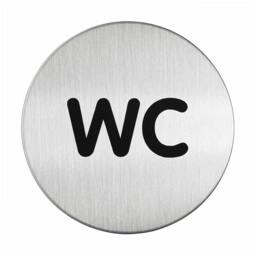 Rackhams Adhesive WC Symbol Bathroom Toilet Sign - Brushed Stainless Steel - 83mm