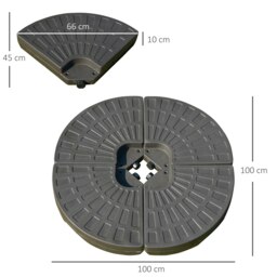 Rackhams 4PCs Cantilever Offset Patio Parasol Base Stand, Water & Sand Filled - thumbnail 6