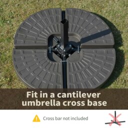 Rackhams 4PCs Cantilever Offset Patio Parasol Base Stand, Water & Sand Filled - thumbnail 5