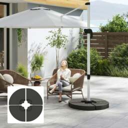 Rackhams 4PCs Cantilever Offset Patio Parasol Base Stand, Water & Sand Filled - thumbnail 1