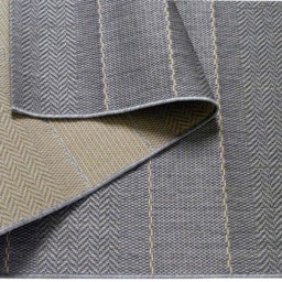Rackhams Indoor Outdoor Grey Rug – Striped Design - 200X290 cm - thumbnail 3