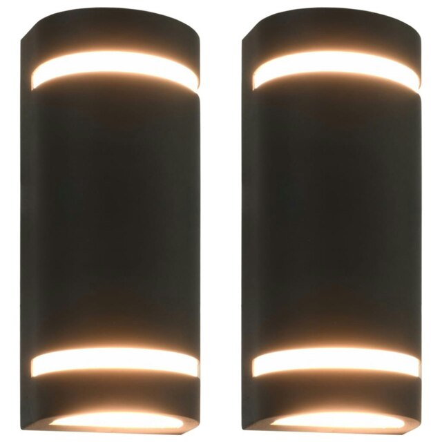 Rackhams Outdoor Wall Lights 2 pcs 35 W Black Half-round