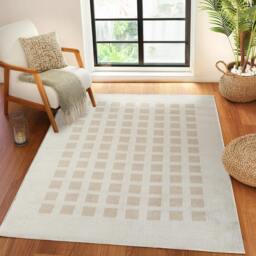 Rackhams Fossay Shag-Washable Beige Modern High Pile Rug - 140 x 200 cm - thumbnail 1