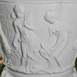 Rackhams Giant Stone White Harvest Design Round Vase Planter 3.94' Tall - thumbnail 3