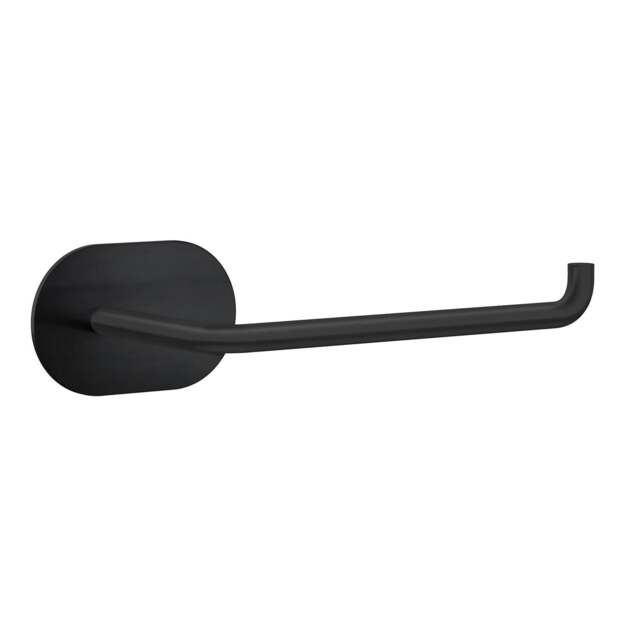 Rackhams Black Stainless Steel Toilet Roll Holder Self Adhesive Bathroom Wall Mounted