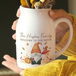 Rackhams Personalised Autumn Gonk Flower Jug Vase - thumbnail 4
