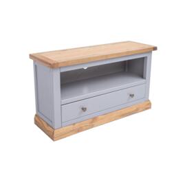 Rackhams Biccari Grey 1 Drawer TV Cabinet Brass Knob - Grey - thumbnail 3