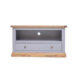 Rackhams Biccari Grey 1 Drawer TV Cabinet Brass Knob - Grey - thumbnail 2