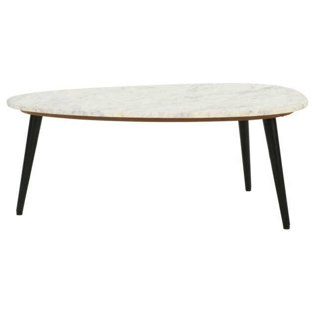 Rackhams Miel Coffee Table With White Marble Top and Metal Legs - image 1