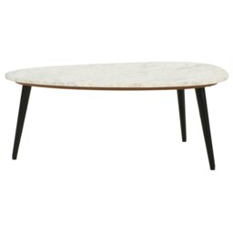 Rackhams Miel Coffee Table With White Marble Top and Metal Legs - thumbnail 1