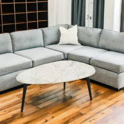 Rackhams Miel Coffee Table With White Marble Top and Metal Legs - thumbnail 2