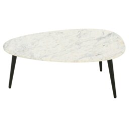 Rackhams Miel Coffee Table With White Marble Top and Metal Legs - thumbnail 5