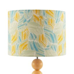 Rackhams Chic Yellow Table Lamp with Graphic Style Multi Colour Fabric Shade - thumbnail 5