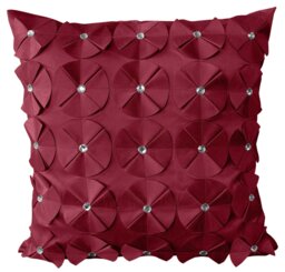 Rackhams 3D Petal Detail With Gem Stud Detail Cushion - 43cm x 43cm - Blue - thumbnail 6