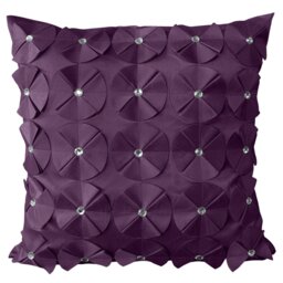 Rackhams 3D Petal Detail With Gem Stud Detail Cushion - 43cm x 43cm - Blue - thumbnail 2