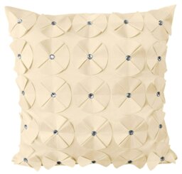 Rackhams 3D Petal Detail With Gem Stud Detail Cushion - 43cm x 43cm - Blue - thumbnail 3
