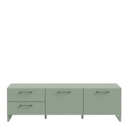 Rackhams Sali 2 Door 2 Drawer TV Unit in Sage Green - 1 - thumbnail 2
