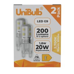 Rackhams LED G9 200lm 1.8W 2700K (Warm White) Light Bulb - Pack of 2 - thumbnail 1