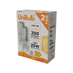 Rackhams LED G9 200lm 1.8W 2700K (Warm White) Light Bulb - Pack of 2 - thumbnail 2