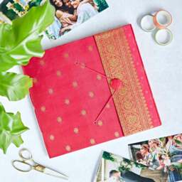Rackhams Large Sari Fabric Photo Album - Cerise