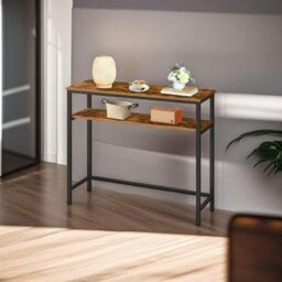 Rackhams Industrial Slim Console Table with Adjustable Shelf - thumbnail 6
