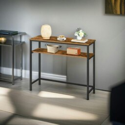 Rackhams Industrial Slim Console Table with Adjustable Shelf - thumbnail 5