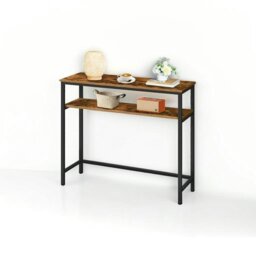 Rackhams Industrial Slim Console Table with Adjustable Shelf - thumbnail 4