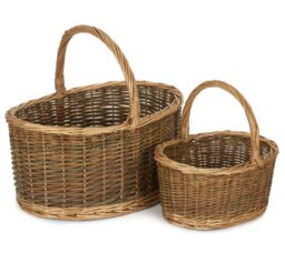 Rackhams Unlined Country Oval Wicker Shopping Basket - Small - thumbnail 6