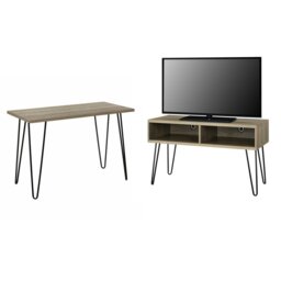 Rackhams Owen Retro Office Writing Desk in Rustic Oak - thumbnail 2