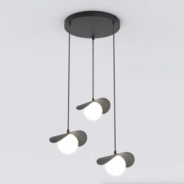 Rackhams RITUAL Pendant lamp 3 x G9 Black with White Shade - image 1